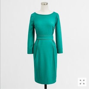 J.Crew Factory banded shift dress; viridian green